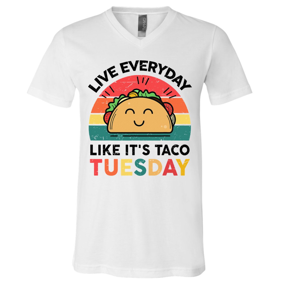 Taco Taco Tuesday Mexican Fiesta Women Boy Funny V-Neck T-Shirt