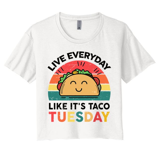 Taco Taco Tuesday Mexican Fiesta Women Boy Funny Crop Top