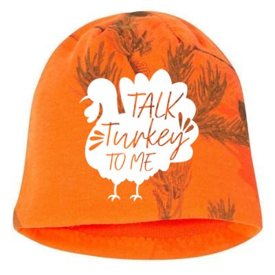 Talk Turkey To Me Great Gift Happy Thanksgiving Day Funny Gift Kati - Camo Knit Beanie