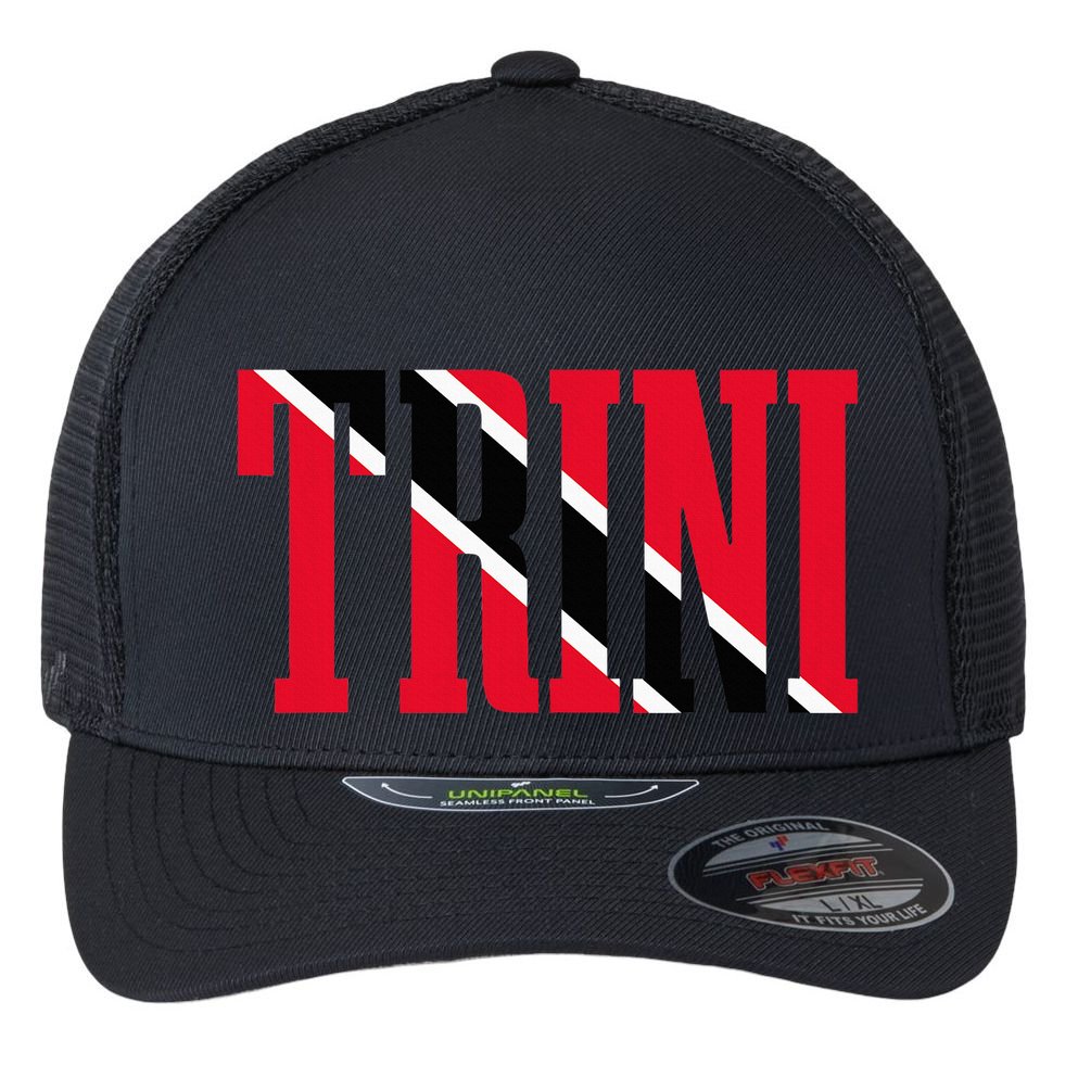 Trinidad & Tobago Trini Trinidadian Flag Pride Flexfit Unipanel Trucker Cap