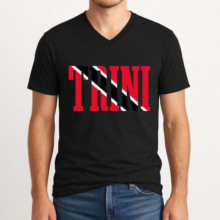 Trinidad & Tobago Trini Trinidadian Flag Pride V-Neck T-Shirt
