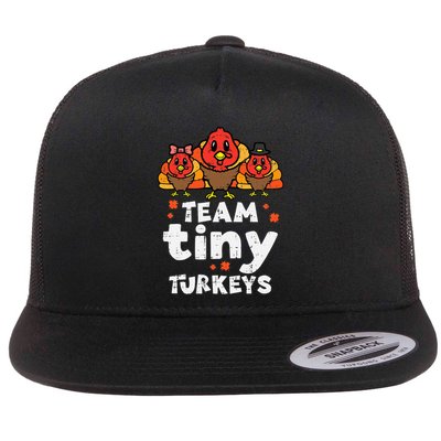 Team Tiny Turkeys Cute Thanksgiving Day Nicu Nurse Teacher Flatbill Hat