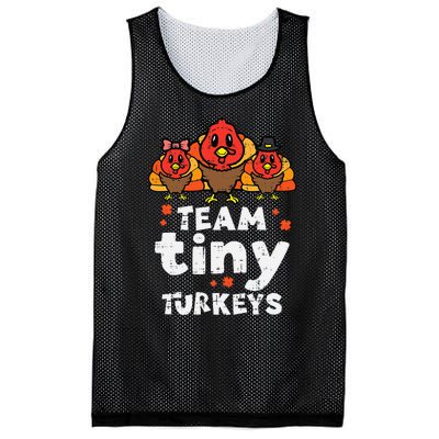 Team Tiny Turkeys Cute Thanksgiving Day Nicu Nurse Teacher Mesh Reversible Basketball Jersey Tank