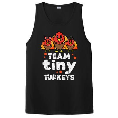 Team Tiny Turkeys Cute Thanksgiving Day Nicu Nurse Teacher PosiCharge Competitor Tank