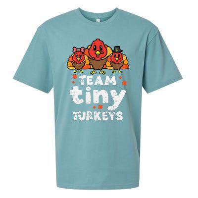 Team Tiny Turkeys Cute Thanksgiving Day Nicu Nurse Teacher Sueded Cloud Jersey T-Shirt