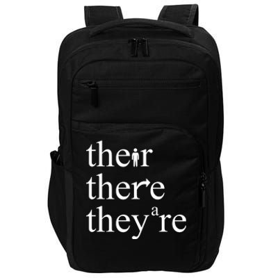 There Their They're Funny Grammar Impact Tech Backpack