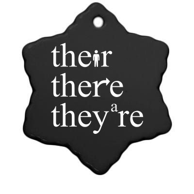 There Their They're Funny Grammar Ceramic Star Ornament