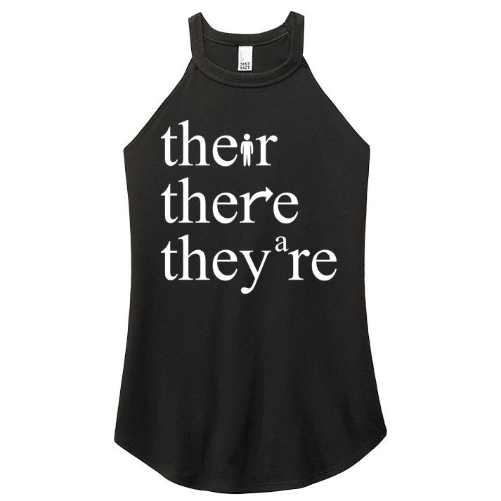 There Their They're Funny Grammar Women's Perfect Tri Rocker Tank