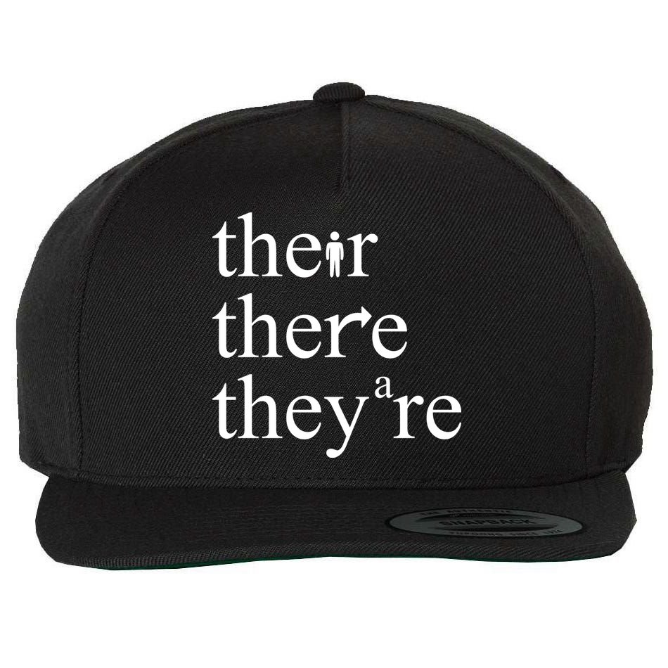 There Their They're Funny Grammar Wool Snapback Cap