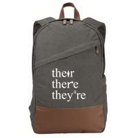 There Their They're Funny Grammar Cotton Canvas Backpack
