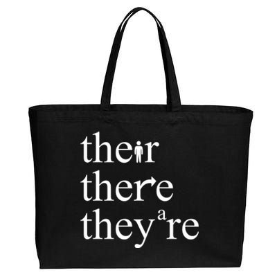 There Their They're Funny Grammar Cotton Canvas Jumbo Tote