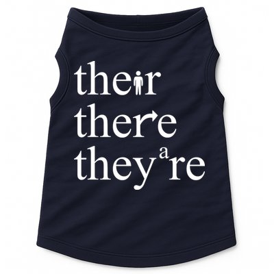There Their They're Funny Grammar Doggie Tank