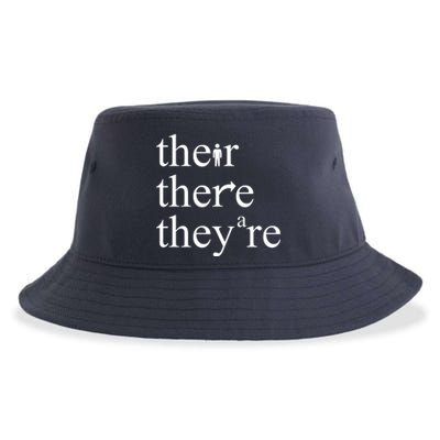 There Their They're Funny Grammar Sustainable Bucket Hat