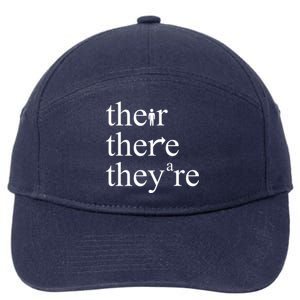 There Their They're Funny Grammar 7-Panel Snapback Hat