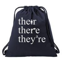 There Their They're Funny Grammar Drawstring Bag