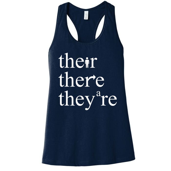 There Their They're Funny Grammar Women's Racerback Tank