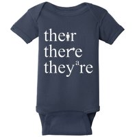 There Their They're Funny Grammar Baby Bodysuit