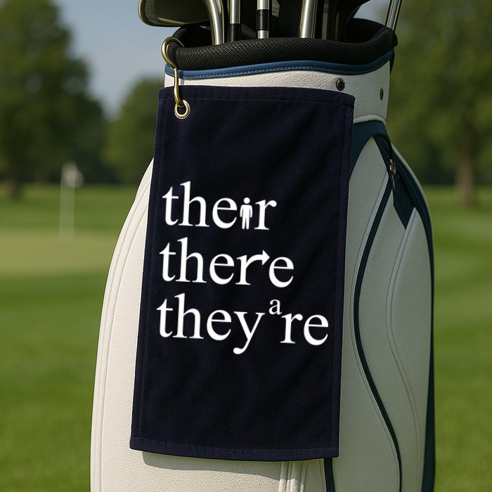 There Their They're Funny Grammar Golf Towel