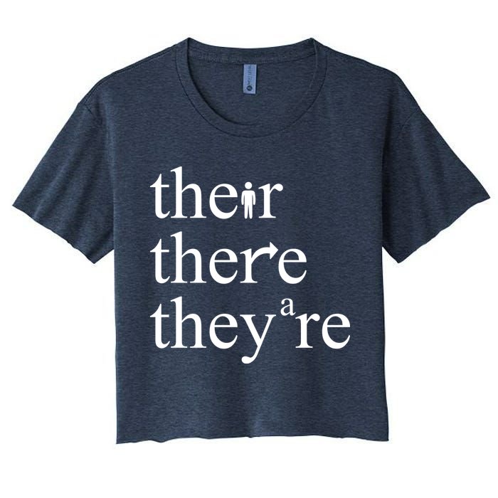 There Their They're Funny Grammar Crop Top
