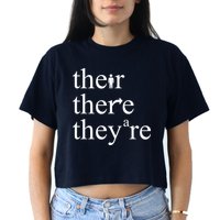 There Their They're Funny Grammar Crop Top