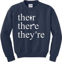 There Their They're Funny Grammar Kids Sweatshirt