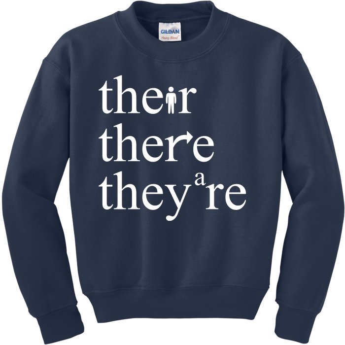 There Their They're Funny Grammar Kids Sweatshirt