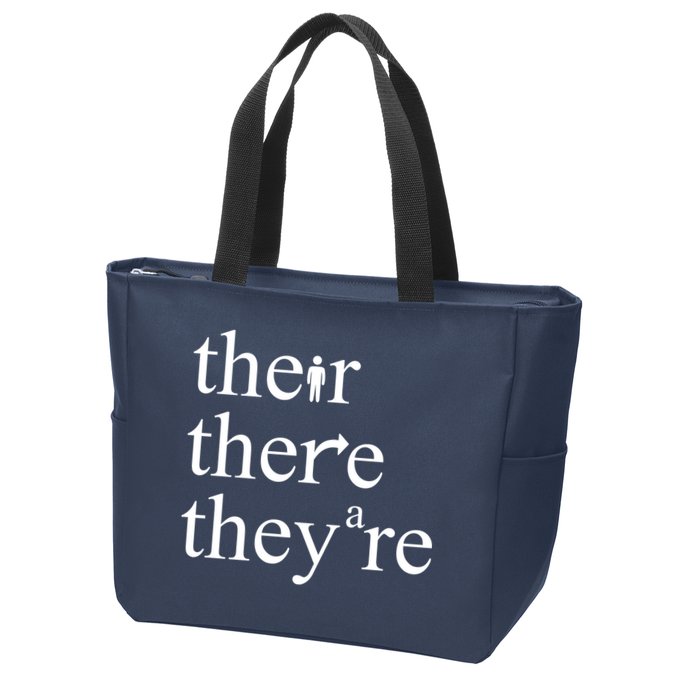 There Their They're Funny Grammar Zip Tote Bag