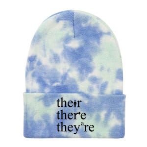 There Their They're Funny Grammar Tie Dye 12in Knit Beanie