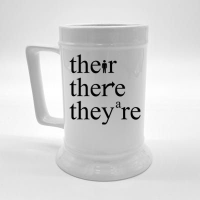 There Their They're Funny Grammar Beer Stein