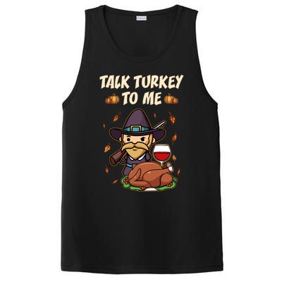 Talk Turkey To Me Funny Thanksgiving Holiday Family Dinner Gift PosiCharge Competitor Tank