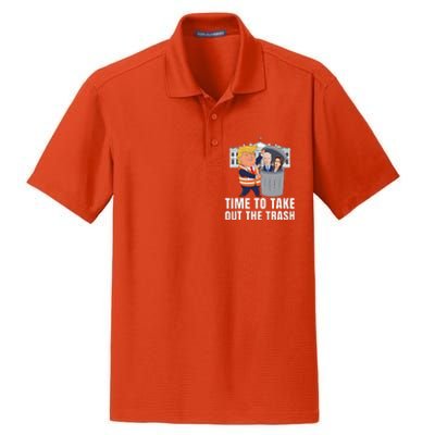 Time To Take Out The Trash Funny Trump Dry Zone Grid Polo