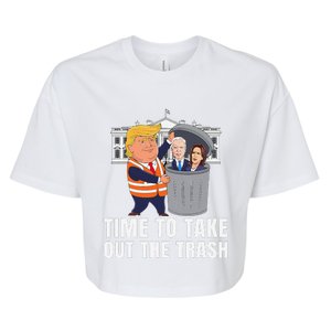 Time To Take Out The Trash Funny Trump Bella+Canvas Jersey Crop Tee