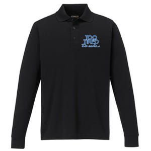 Too Tired To Care Gift Performance Long Sleeve Polo