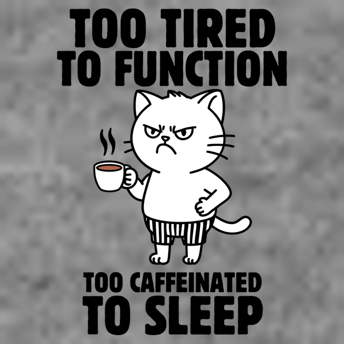 Too Tired To Function Too Caffeinated To Sleep 7-Panel Snapback Hat