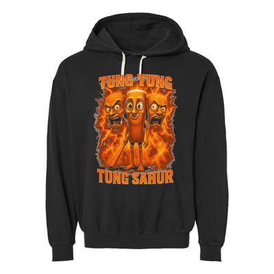 Tung Tung Tung Sahur Italian Brainrot Meme Bootleg Gift Garment-Dyed Fleece Hoodie
