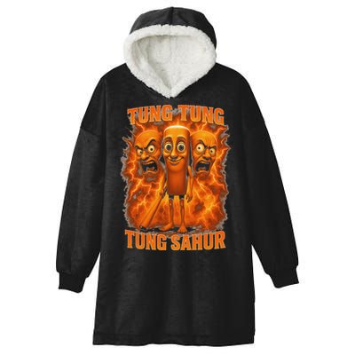 Tung Tung Tung Sahur Italian Brainrot Meme Bootleg Gift Hooded Wearable Blanket