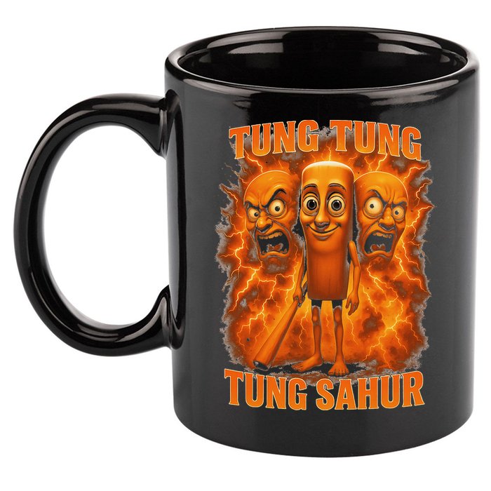 Tung Tung Tung Sahur Italian Brainrot Meme Bootleg Gift 11oz C Handle Ceramic Mug