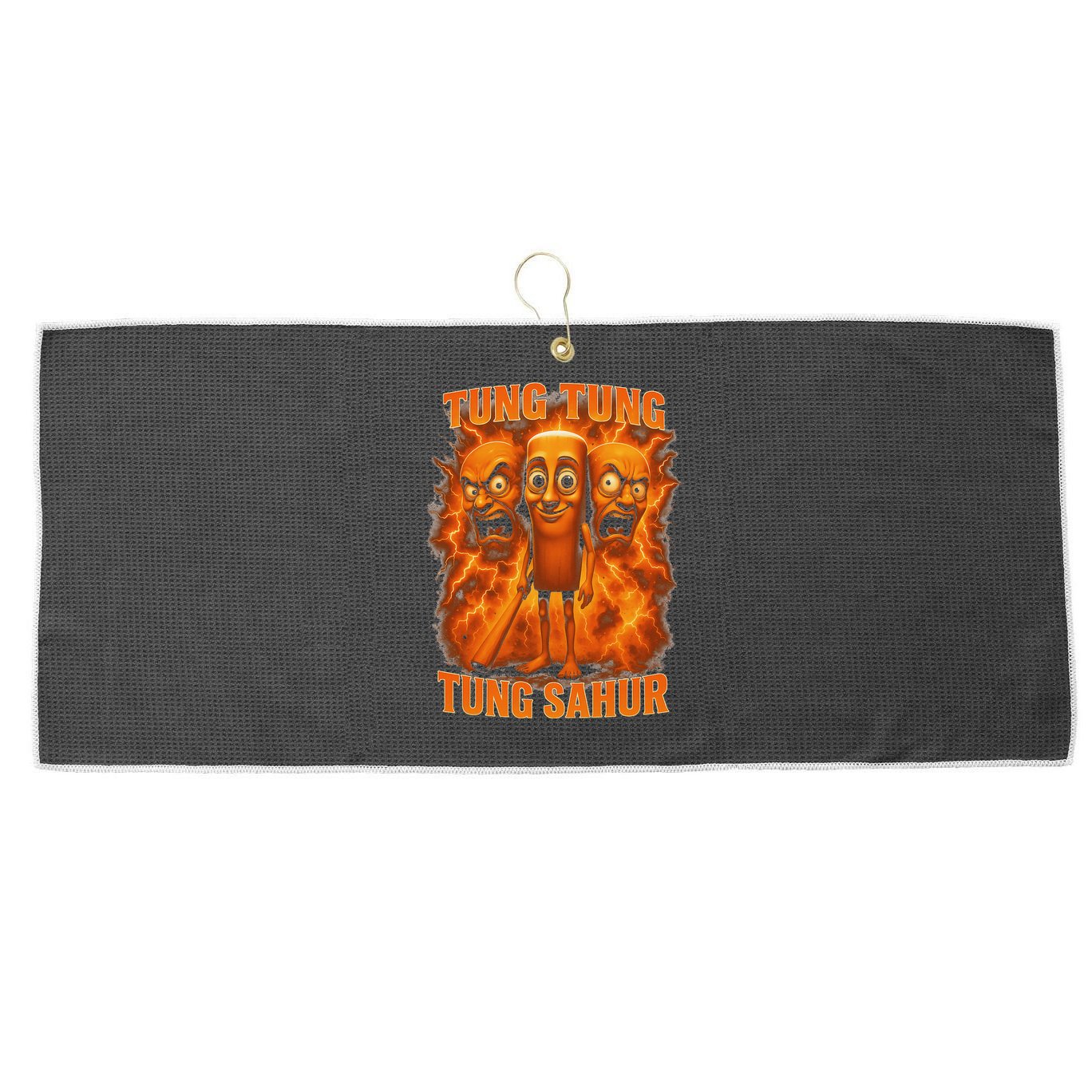 Tung Tung Tung Sahur Italian Brainrot Meme Bootleg Gift Large Microfiber Waffle Golf Towel
