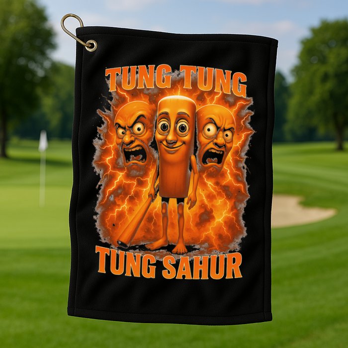 Tung Tung Tung Sahur Italian Brainrot Meme Bootleg Gift Golf Towel