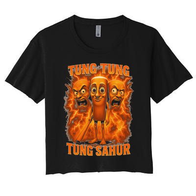 Tung Tung Tung Sahur Italian Brainrot Meme Bootleg Gift Crop Top