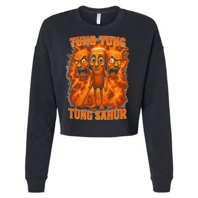 Tung Tung Tung Sahur Italian Brainrot Meme Bootleg Gift Cropped Pullover Crew