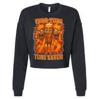 Tung Tung Tung Sahur Italian Brainrot Meme Bootleg Gift Cropped Pullover Crew