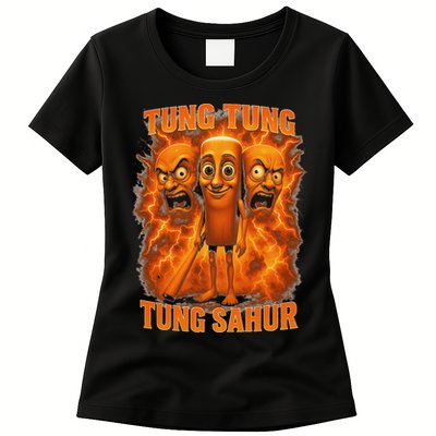 Tung Tung Tung Sahur Italian Brainrot Meme Bootleg Gift Womens T-Shirt