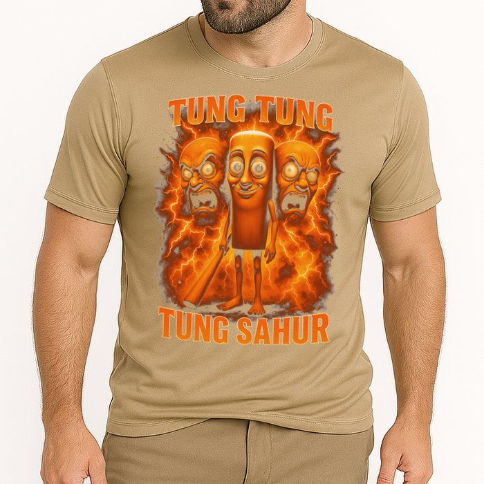 Tung Tung Tung Sahur Italian Brainrot Meme Bootleg Gift Cooling Performance Crew T-Shirt