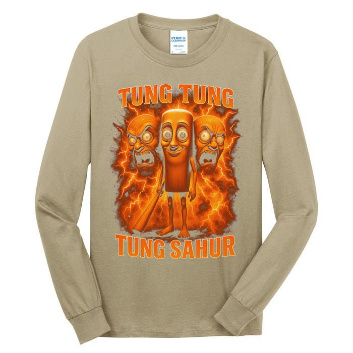 Tung Tung Tung Sahur Italian Brainrot Meme Bootleg Gift Tall Long Sleeve T-Shirt