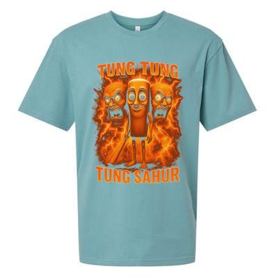 Tung Tung Tung Sahur Italian Brainrot Meme Bootleg Gift Sueded Cloud Jersey T-Shirt