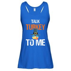 Talk Turkey To Me Thanksgiving Dinner Family Joke Meaningful Gift Ladies Essential Flowy Tank