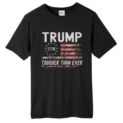 Trump Tougher Than Ever President Donald Trump Us Flag Tall Fusion ChromaSoft Performance T-Shirt