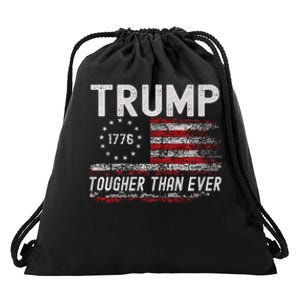 Trump Tougher Than Ever President Donald Trump Us Flag Drawstring Bag