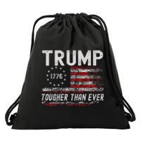 Trump Tougher Than Ever President Donald Trump Us Flag Drawstring Bag